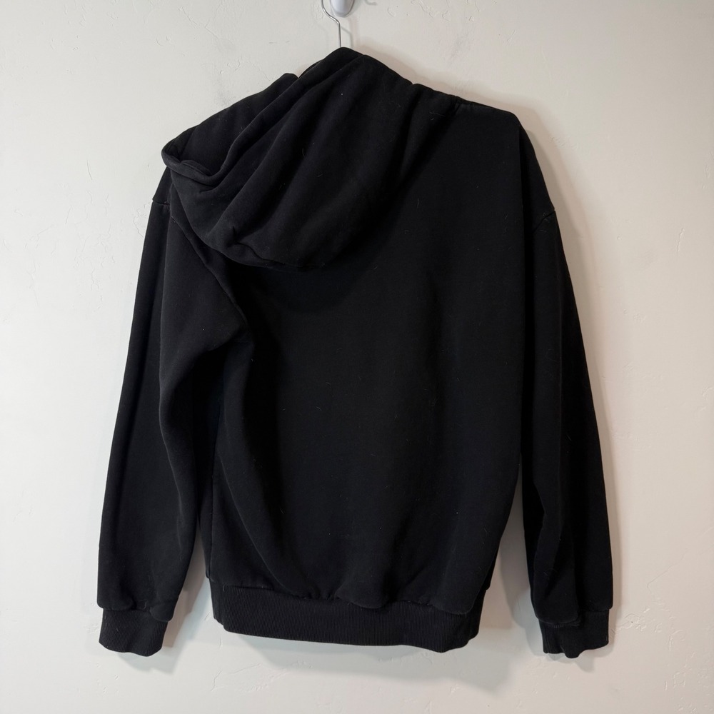 Comfrt Unisex Hoodie Small Black Embroidered Logo Sweatshirt Thick Fleece - Picture 2 of 6